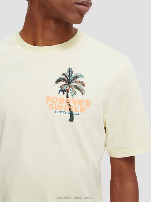 Scotch & Soda Hommes t-shirt ras du cou à motif artistique banane vêtements 4HB4382
