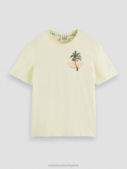 Scotch & Soda Hommes t-shirt ras du cou à motif artistique banane vêtements 4HB4382