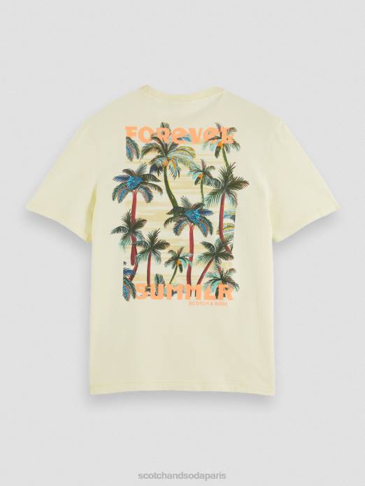 Scotch & Soda Hommes t-shirt ras du cou à motif artistique banane vêtements 4HB4382