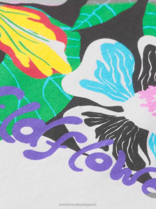 Scotch & Soda Hommes t-shirt ras du cou à motif artistique blanc vêtements 4HB4379