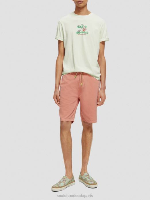 Scotch & Soda Hommes t-shirt ras du cou à motif artistique menthe vêtements 4HB4381