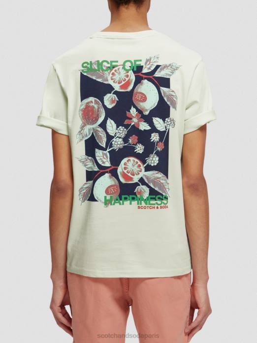 Scotch & Soda Hommes t-shirt ras du cou à motif artistique menthe vêtements 4HB4381