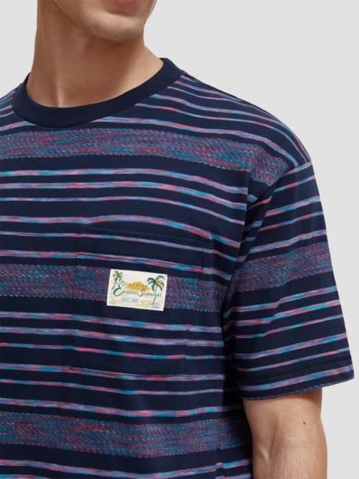 Scotch & Soda Hommes t-shirt rayé en jersey biologique multi-rayures vêtements 4HB4413
