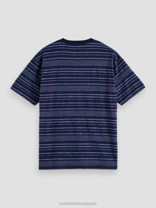 Scotch & Soda Hommes t-shirt rayé en jersey biologique multi-rayures vêtements 4HB4413
