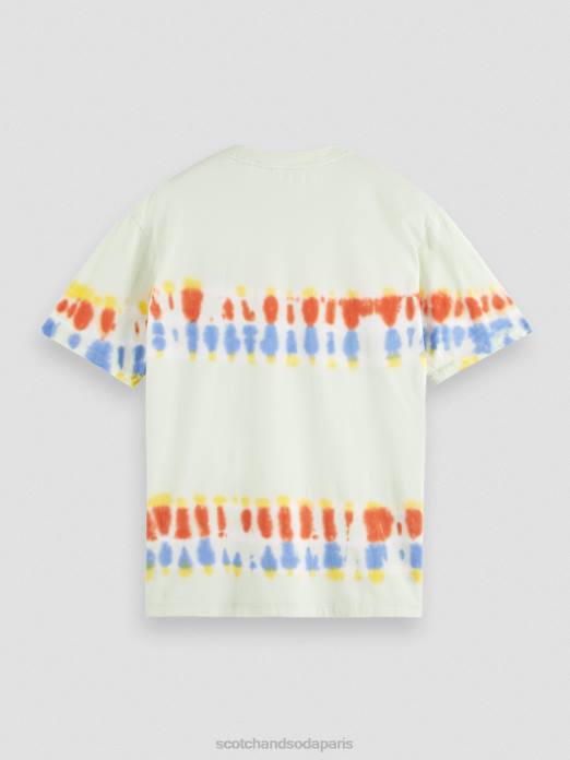 Scotch & Soda Hommes t-shirt tie-dye à broderie artistique teinture à cravate à la menthe vêtements 4HB4439