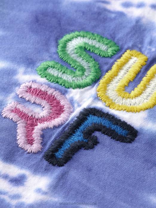 Scotch & Soda Hommes t-shirt tie-dye à broderie artistique teinture de cravate bleue vêtements 4HB4440
