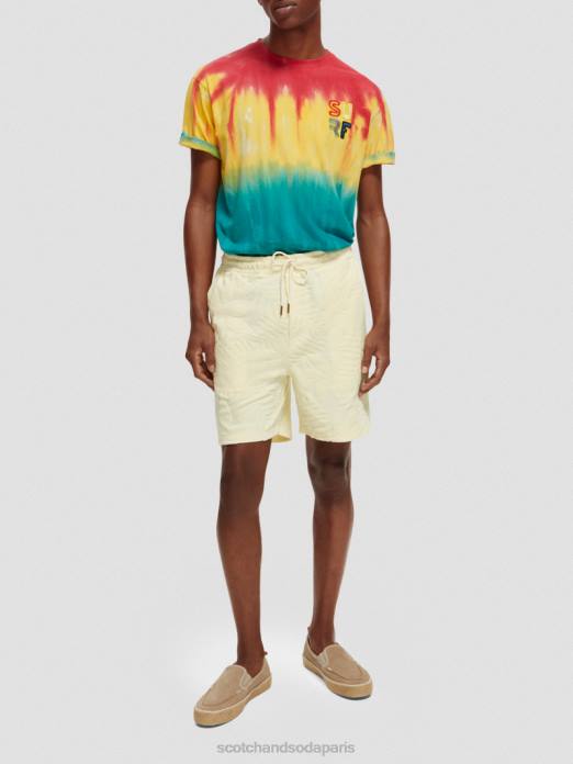 Scotch & Soda Hommes t-shirt tie-dye à broderie artistique teinture à nouer multicolore vêtements 4HB4441