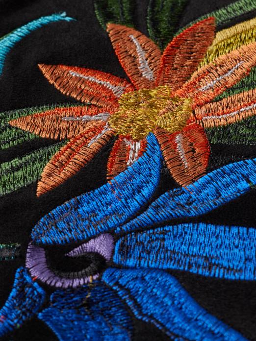 Scotch & Soda Hommes blouson aviateur en daim à broderies noir vêtements 4HB4563