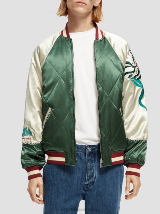 Scotch & Soda Hommes blouson aviateur en satin brodé combiner un vêtements 4HB4559