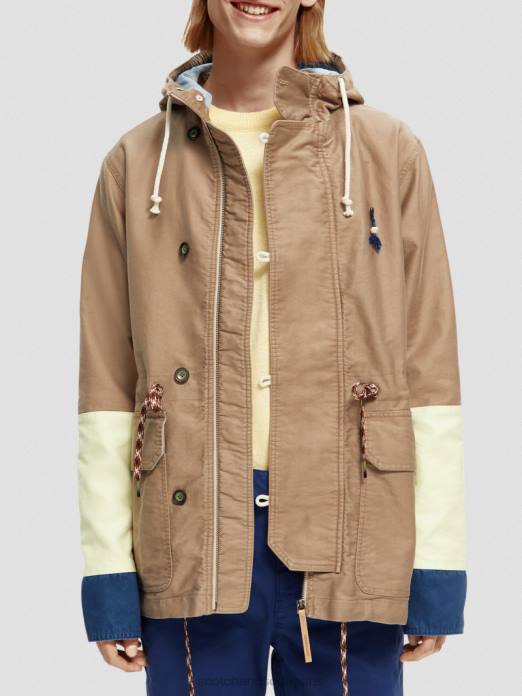 Scotch & Soda Hommes parka color block en coton biologique combiner un vêtements 4HB4567