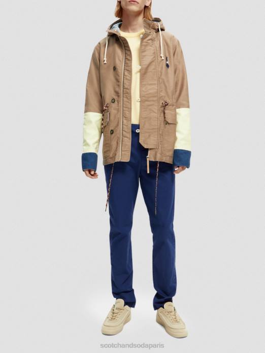 Scotch & Soda Hommes parka color block en coton biologique combiner un vêtements 4HB4567
