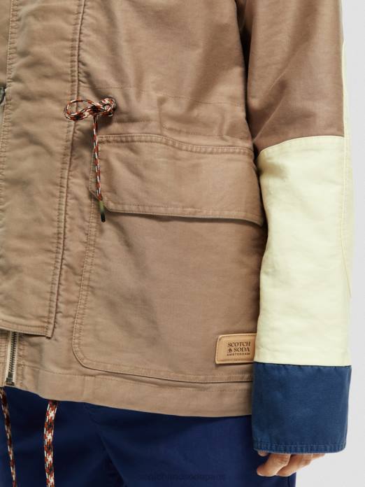 Scotch & Soda Hommes parka color block en coton biologique combiner un vêtements 4HB4567