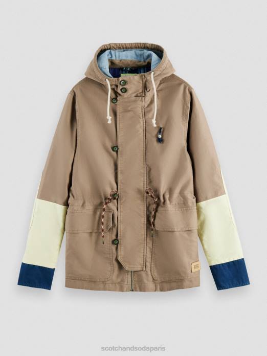 Scotch & Soda Hommes parka color block en coton biologique combiner un vêtements 4HB4567