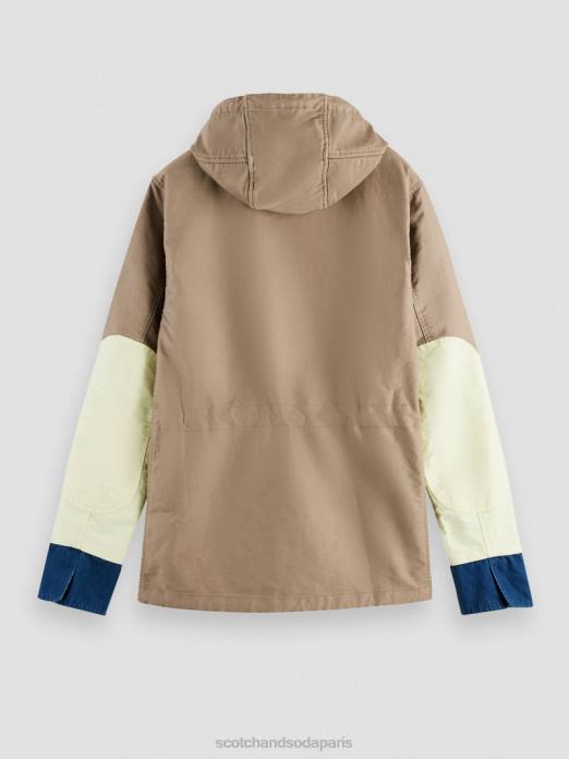 Scotch & Soda Hommes parka color block en coton biologique combiner un vêtements 4HB4567