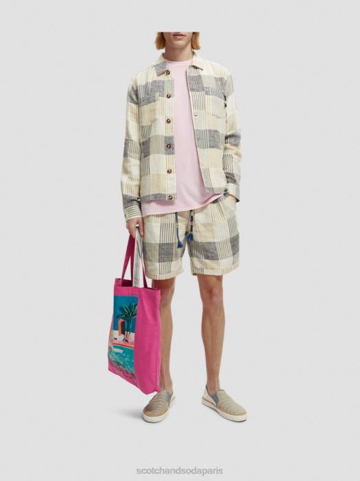 Scotch & Soda Hommes surchemise en jacquard à carreaux chèque bleu vêtements 4HB4568