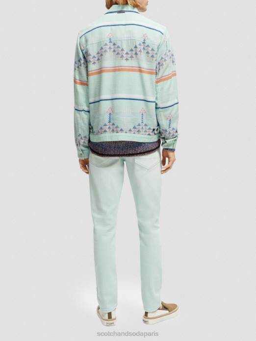 Scotch & Soda Hommes surchemise ikat en denim jacquard combiner un vêtements 4HB4560