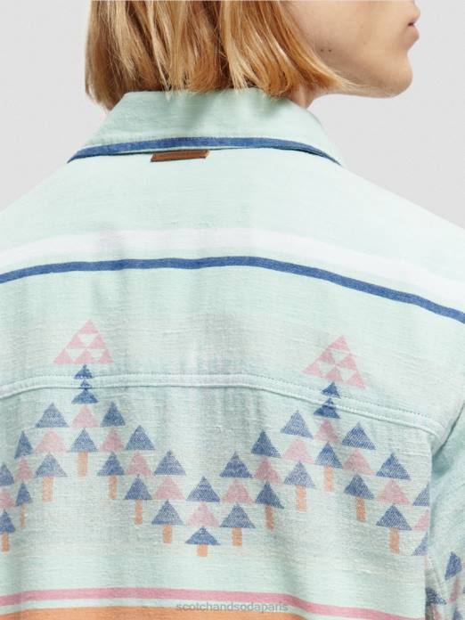 Scotch & Soda Hommes surchemise ikat en denim jacquard combiner un vêtements 4HB4560