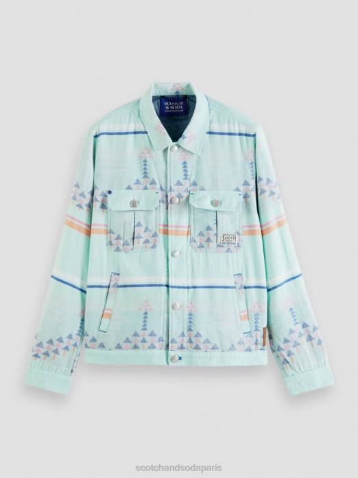 Scotch & Soda Hommes surchemise ikat en denim jacquard combiner un vêtements 4HB4560