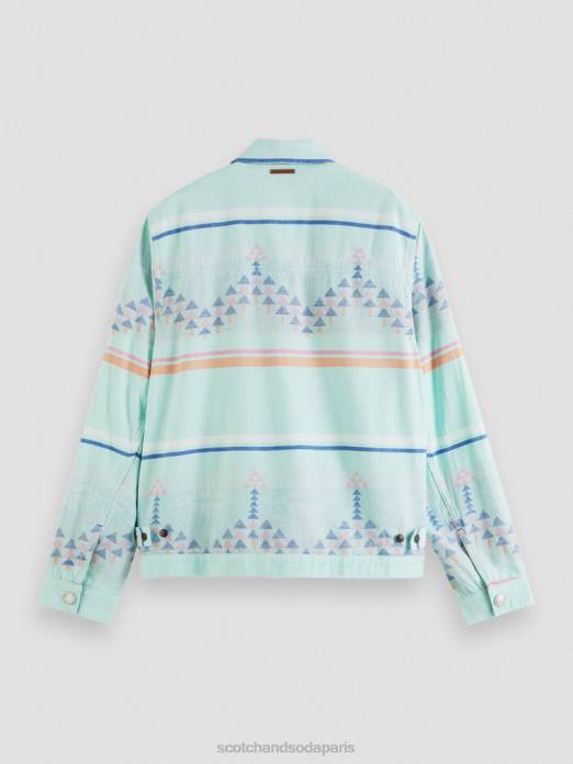 Scotch & Soda Hommes surchemise ikat en denim jacquard combiner un vêtements 4HB4560
