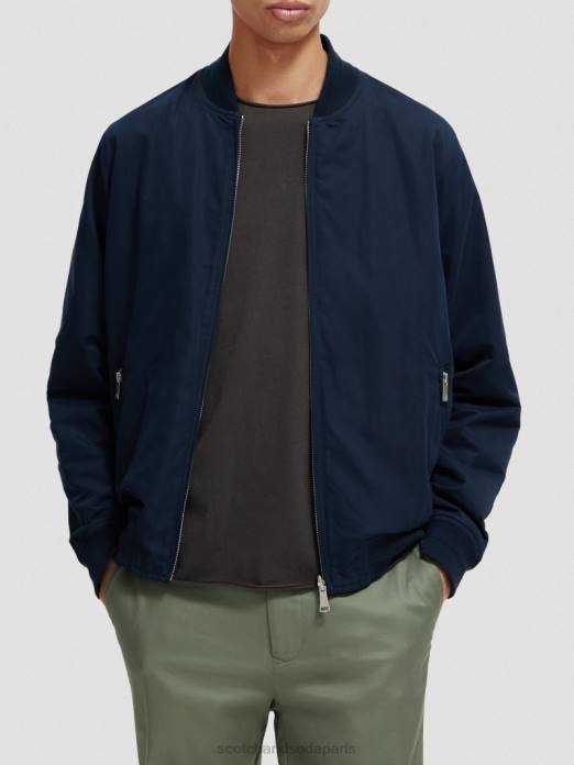 Scotch & Soda Hommes veste bomber réversible fleur marine/armée aop vêtements 4HB4573