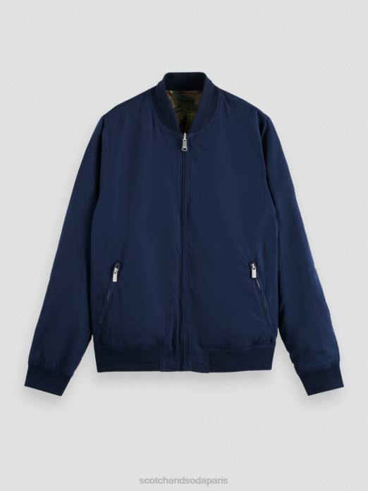 Scotch & Soda Hommes veste bomber réversible fleur marine/armée aop vêtements 4HB4573
