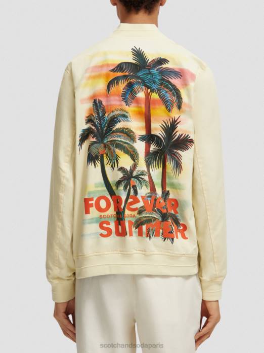 Scotch & Soda Hommes veste bomber réversible kaki vêtements 4HB4574