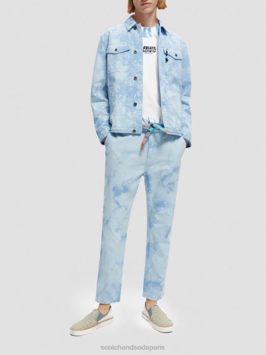 Scotch & Soda Hommes veste camionneur en jean tie-dye combiner un vêtements 4HB4576