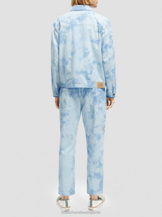 Scotch & Soda Hommes veste camionneur en jean tie-dye combiner un vêtements 4HB4576