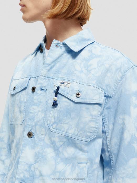 Scotch & Soda Hommes veste camionneur en jean tie-dye combiner un vêtements 4HB4576