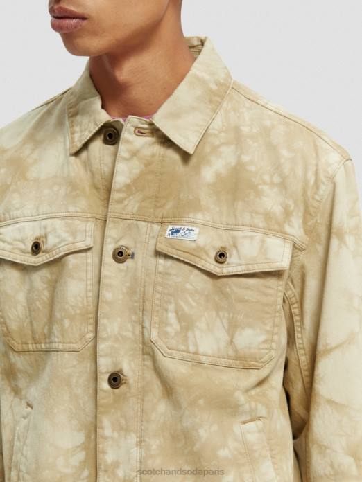 Scotch & Soda Hommes veste camionneur en jean tie-dye combo b vêtements 4HB4577