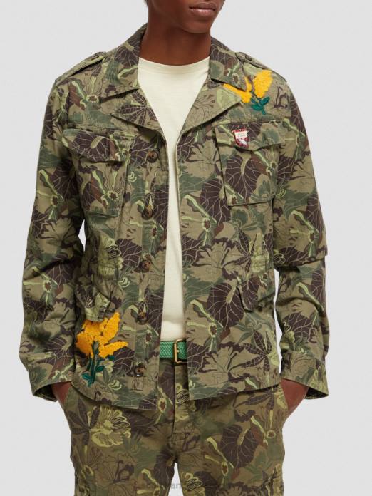 Scotch & Soda Hommes veste militaire imprimée et brodée fleur de l'armée aop vêtements 4HB4571