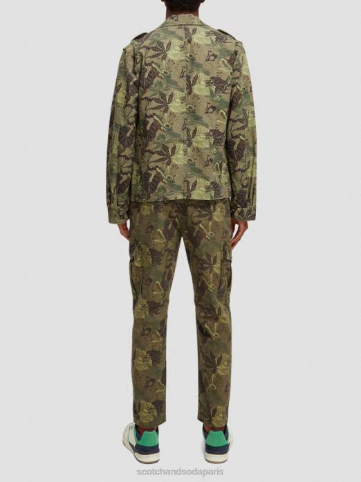Scotch & Soda Hommes veste militaire imprimée et brodée fleur de l'armée aop vêtements 4HB4571