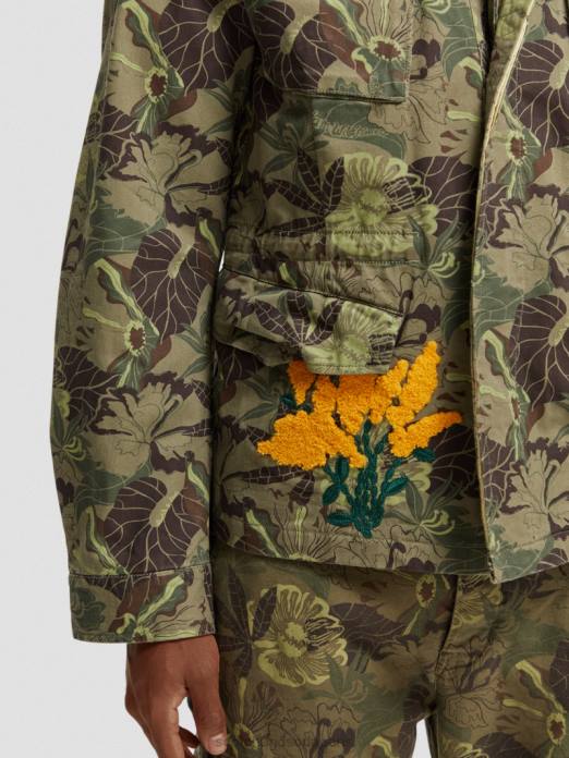 Scotch & Soda Hommes veste militaire imprimée et brodée fleur de l'armée aop vêtements 4HB4571