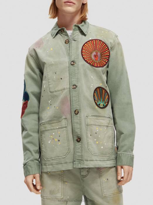 Scotch & Soda Hommes veste utilitaire à patch artistique armée vêtements 4HB4575