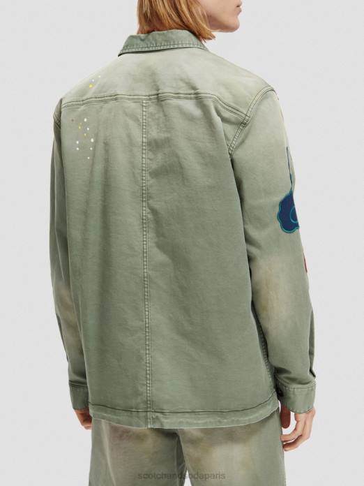 Scotch & Soda Hommes veste utilitaire à patch artistique armée vêtements 4HB4575