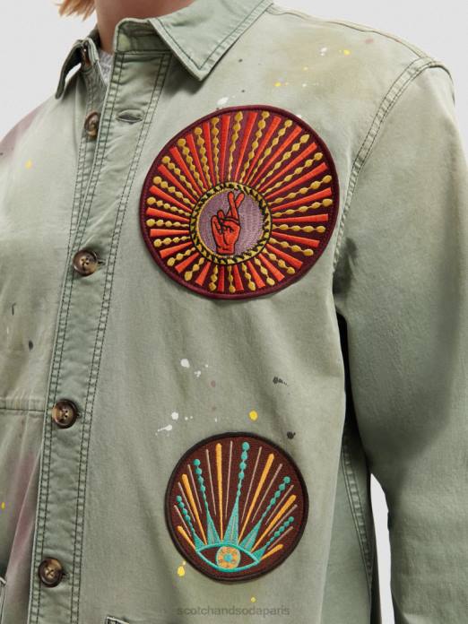 Scotch & Soda Hommes veste utilitaire à patch artistique armée vêtements 4HB4575