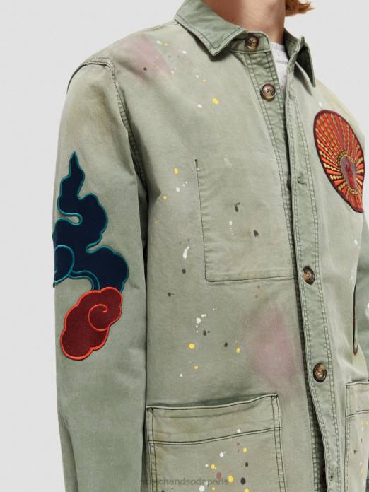 Scotch & Soda Hommes veste utilitaire à patch artistique armée vêtements 4HB4575
